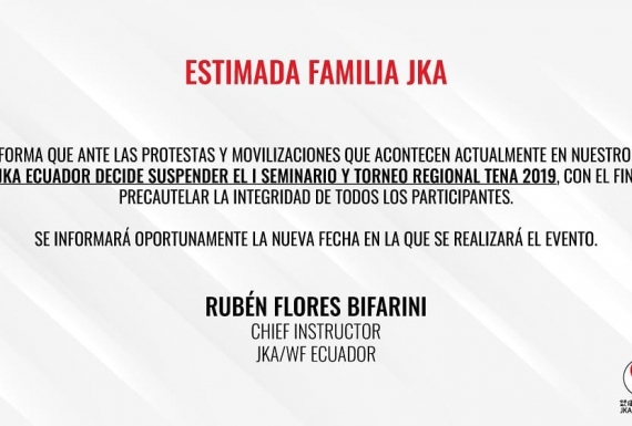 Suspensión del I Seminario y Torneo Regional Tena 2019 por protestas